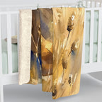 Dachshund Watercolor Meadow Golden Throw Blanket | Premium Dog Art | Tritan