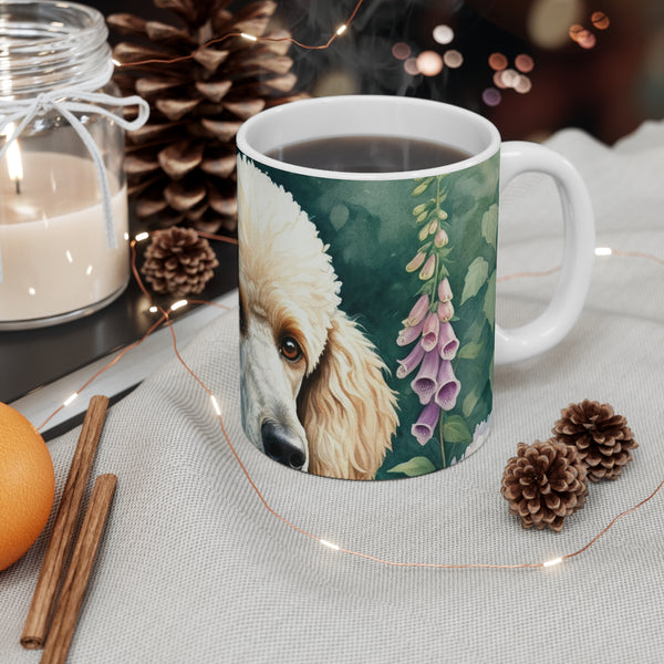 Poodle Watercolor Garden Peek Coffee Mug | Premium Dog Prints | Tritan — Lifestyle View