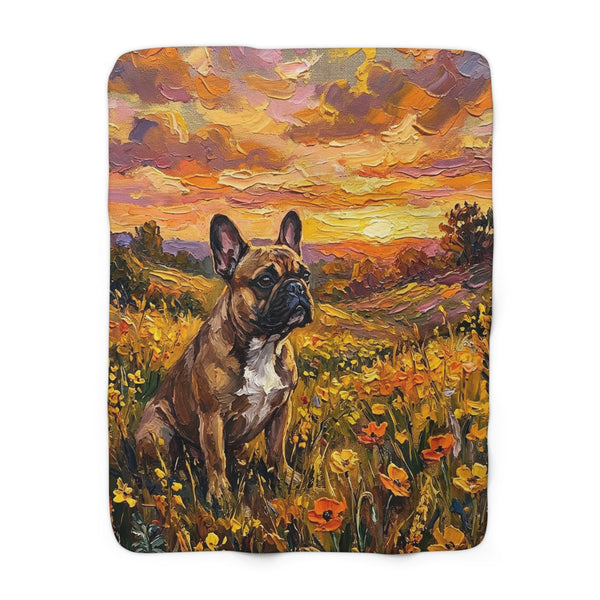 French Bulldog Acrylic Gallery Print Sunset Prairie Throw Blanket | Premium Dog Prints | Tritan — primary view