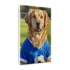 Golden Retriever Oil Painting Soccer Portrait Canvas Wall Art - Dog Lover Gift, Pet Decor for Home, Premium Stretched Canvas Print