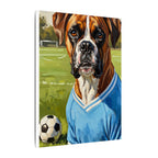 Boxer Dog Oil Painting Soccer Portrait Canvas Wall Art Decor Gift for Dog Lover