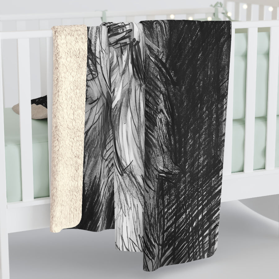Australian Shepherd Charcoal Portrait Throw Blanket | Premium Dog Art | Tritan