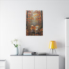 Shiba Inu Acrylic Painting Canvas Wall Art | Autumn Woods Dog Decor | Cute Shiba Gift for Dog Lovers | Pet Portrait Print