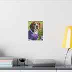 Beagle Soccer Portrait Oil Painting Canvas Print, Dog Wall Art Decor, Pet Lover Gift
