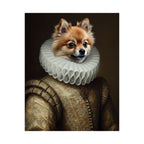 Pomeranian Renaissance Royal Portrait Matte Poster, Regal Dog Art Print, Pomeranian Lover Gift, Wall Art