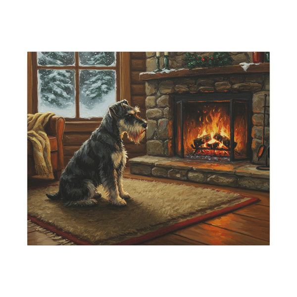 Miniature Schnauzer Canvas Wall Art | Acrylic Painting Dog Gift | Schnauzer Art Print | Pet Lover Decor Ready to Hang