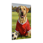 Labrador Retriever Oil Painting Soccer Portrait Canvas, Lab Dog Wall Art Decor, Sports Fan Gift for Home, Pet Art