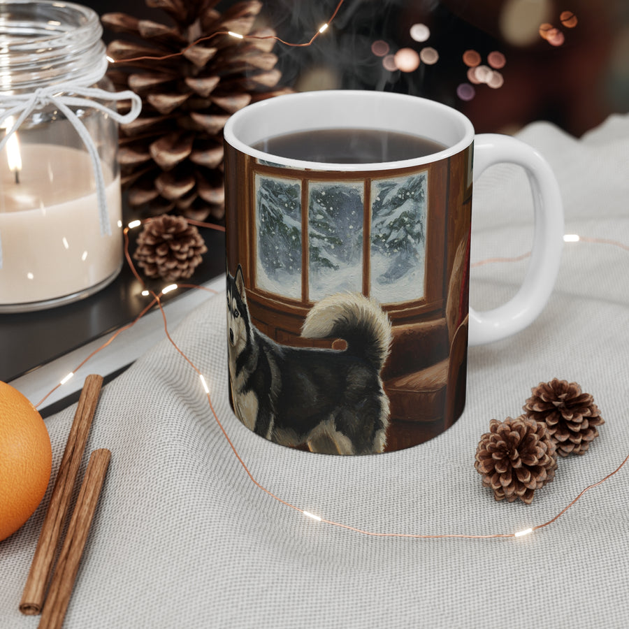 Acrylic Siberian Husky - Winter Hearth | Ceramic Mug 11oz