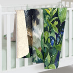 Corgi Watercolor Rain Garden Throw Blanket | Premium Dog Art | Tritan