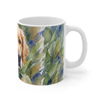 Golden Retriever Watercolor Garden Peek Ceramic Mug 11oz | Dog Lover Gift