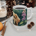Golden Retriever Watercolor Garden Peek Ceramic Mug 11oz | Dog Lover Gift