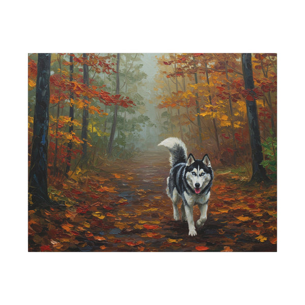 Siberian Husky Acrylic Painting Canvas Wall Art, Dog Lover Gift, Pet Portrait Print, Modern Home Decor, Stretched Canvas Art