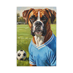 Boxer Dog Oil Painting Soccer Portrait Canvas Wall Art Decor Gift for Dog Lover