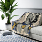 Great Dane Comic Art - Dynamic Pop Art Dog Wall Decor with Retro Halftone Style Throw Blanket | Premium Dog Art | Tritan