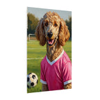 Poodle Oil Painting Soccer Portrait Wall Art, Poodle Mom Gift, Dog Lover Decor, Stretched Canvas Print