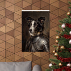 Border Collie Medieval Knight Portrait Matte Poster, Regal Dog Art Print, Border Collie Lover Gift, Wall Art