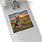 German Shepherd Acrylic Gallery Print Sunset Prairie Kiss-Cut Stickers | Premium Dog Prints | Tritan — view 9 of 12