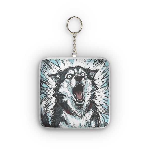 The Shattering Husky Plush Keychain | Siberian Husky Comic Dog Art