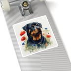 Rottweiler Watercolor Wildflower Field Kiss-Cut Stickers | Premium Dog Prints | Tritan — view 9 of 12
