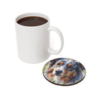 Australian Shepherd Watercolor Garden Peek Drink Coaster | Premium Dog Art | Tritan