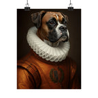 Boxer Renaissance Royal Portrait Matte Poster, Regal Dog Art Print, Boxer Lover Gift, Wall Art