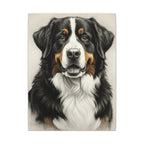 Bernese Mountain Dog Charcoal Portrait Canvas Print | Berner Wall Art Decor | Dog Lover Gift | Pet Memorial Art | Stretched Canvas