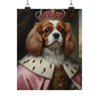 Cavalier King Charles Spaniel Kings & Queens Royal Portrait Matte Poster, Regal Dog Art Print, Wall Art