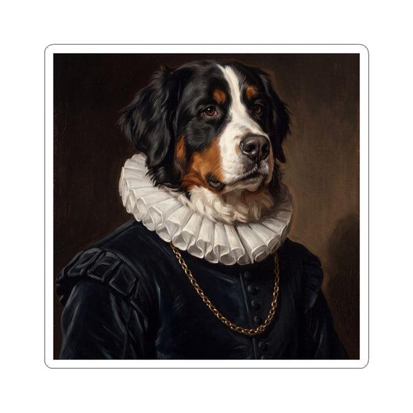 Bernese Mountain Dog Renaissance Royal Portrait Sticker, Dog Portrait Vinyl Decal, Kiss-Cut Sticker, Bernese Mountain Dog Lover Gift