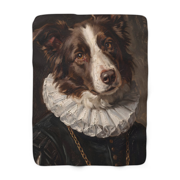 Border Collie Renaissance Royal Portrait Regal Throw Blanket | Premium Dog Art | Tritan