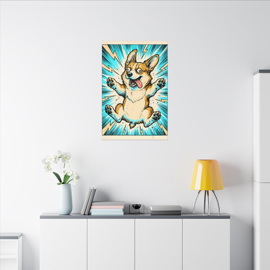 Corgi Pop Art Stretched Canvas Wall Art | Vibrant Corgi Decor Gift for Dog Lovers | Modern Pet Portrait
