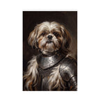 Shih Tzu Medieval Knight Portrait Matte Poster, Regal Dog Art Print, Shih Tzu Lover Gift, Wall Art