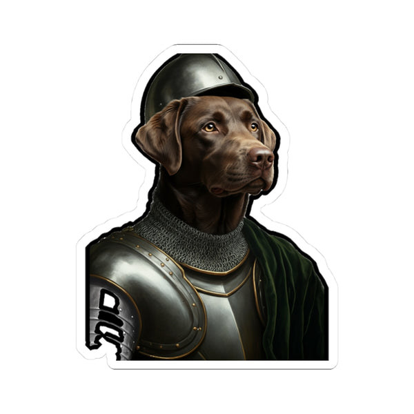 Labrador Retriever Medieval Knight Portrait Sticker, Dog Portrait Vinyl Decal, Kiss-Cut Sticker, Labrador Retriever Lover Gift