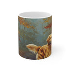 Acrylic Painting Golden Retriever - Autumn Woods | Ceramic Mug 11oz