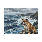 English Bulldog Canvas Wall Art Print | Dog Lover Gift | Pet Portrait | Modern Acrylic Painting Decor