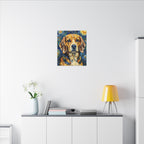 Beagle Post-Impressionist Oil Painting Canvas Print, Dog Wall Art Decor, Pet Lover Gift