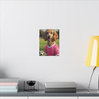 Poodle Oil Painting Soccer Portrait Wall Art, Poodle Mom Gift, Dog Lover Decor, Stretched Canvas Print