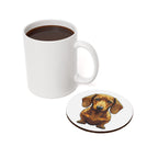 Dachshund Low Poly Monochrome Gold Cork Back Coaster | Dog Lover Gift