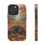 Acrylic Dachshund - Autumn Woods | Tough Phone Case