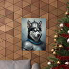 Siberian Husky Medieval Knight Portrait Matte Poster, Regal Dog Art Print, Siberian Husky Lover Gift, Wall Art