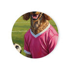 Poodle Oil Painting Soccer Portrait Coaster | Poodle Art Gift | Dog Mom Decor