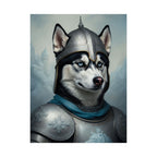 Siberian Husky Medieval Knight Portrait Matte Poster, Regal Dog Art Print, Siberian Husky Lover Gift, Wall Art