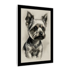 Yorkshire Terrier Charcoal Portrait Canvas Wall Art | Yorkie Dog Lover Gift | Pet Memorial Decor | Stretched Canvas Print