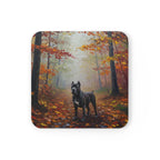 Acrylic Gallery Print Cane Corso - Autumn Woods | Cork Back Coaster