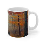 Acrylic Boston Terrier - Autumn Woods | Ceramic Mug 11oz