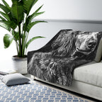 Poodle Charcoal Portrait Throw Blanket | Premium Dog Art | Tritan