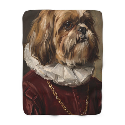 Shih Tzu Renaissance Royal Portrait Regal Throw Blanket | Premium Dog Art | Tritan