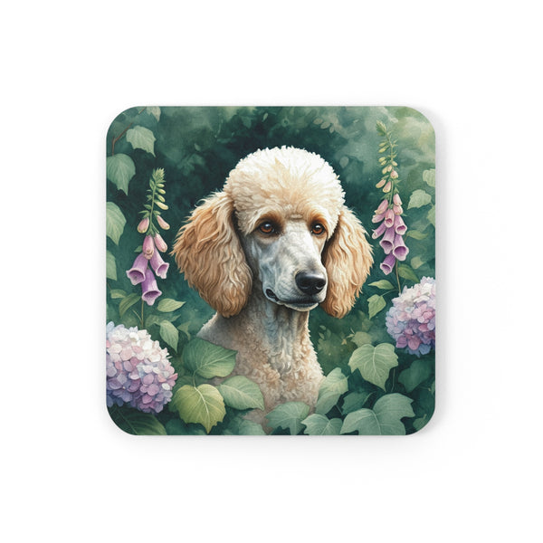 Poodle Watercolor Garden Peek Drink Coaster | Premium Dog Prints | Tritan