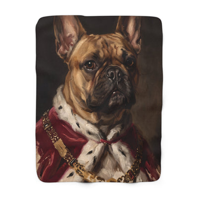 French Bulldog Kings & Queens Royal Portrait Regal Throw Blanket | Premium Dog Art | Tritan
