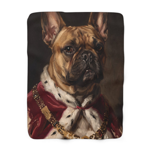 French Bulldog Kings & Queens Royal Portrait Regal Throw Blanket | Premium Dog Art | Tritan