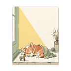 Corgi Nursery Storybook canvas print by Tritan, angled view